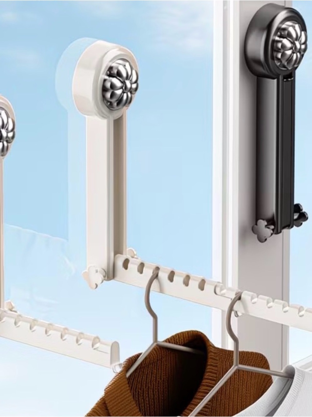 No-drill foldable suction cup bathroom drying rack